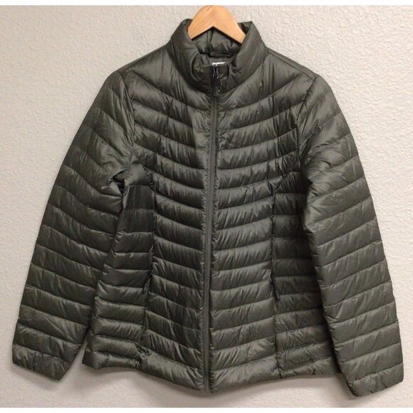32 Degrees Heat 90% Down Womens Olive Green Lightweight Puffer Jacket Large - Picture 1 of 9